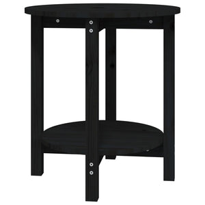 Tavolino da Salotto Nero Ø 55x60 cm in Legno Massello di Pino 822356