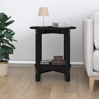 Tavolino da Salotto Nero Ø 55x60 cm in Legno Massello di Pino 822356