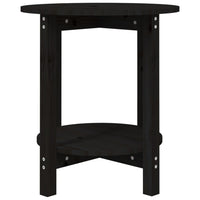 Tavolino da Salotto Nero Ø 55x60 cm in Legno Massello di Pino 822356