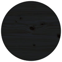Tavolino da Salotto Nero Ø 55x60 cm in Legno Massello di Pino 822356