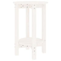 Tavolino da Salotto Bianco Ø 40x60 cm in Legno Massello di Pino 822358