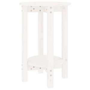Tavolino da Salotto Bianco Ø 40x60 cm in Legno Massello di Pino 822358