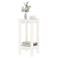 Tavolino da Salotto Bianco Ø 40x60 cm in Legno Massello di Pino 822358
