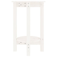 Tavolino da Salotto Bianco Ø 40x60 cm in Legno Massello di Pino 822358