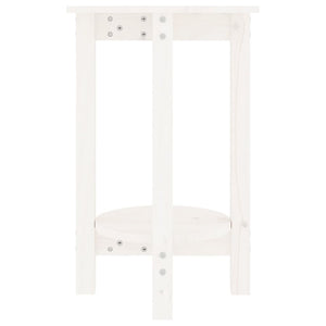 Tavolino da Salotto Bianco Ø 40x60 cm in Legno Massello di Pino 822358