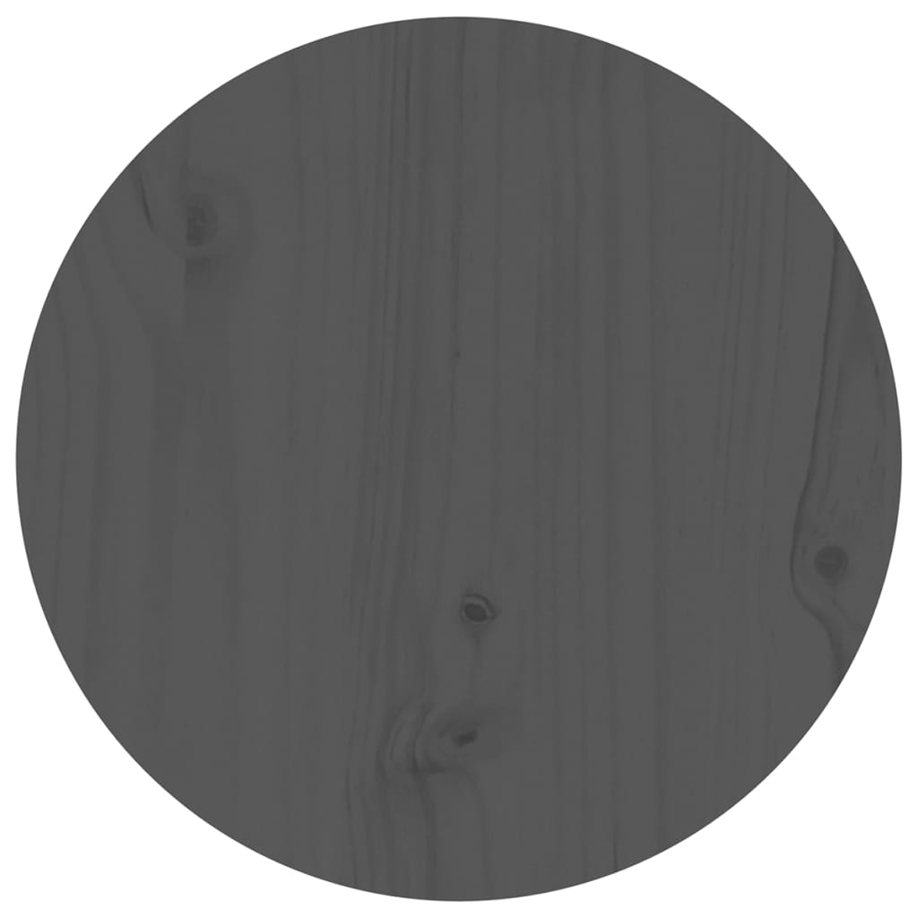 Tavolino da Salotto Grigio Ø 40x60 cm in Legno Massello di Pino 822359