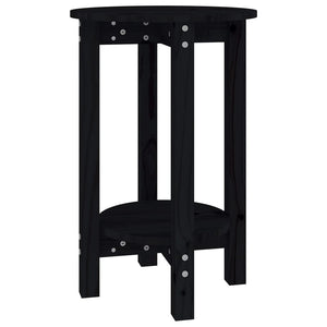 Tavolino da Salotto Nero Ã˜ 40x60 cm in Legno Massello di Pinocod mxl 127793