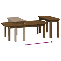 Set Tavolini da Salotto 2 pz Ambra in Legno Massello di Pino 822365