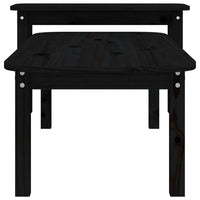 Set Tavolini da Salotto 2 pz Nero in Legno Massello di Pino cod mxl 23284