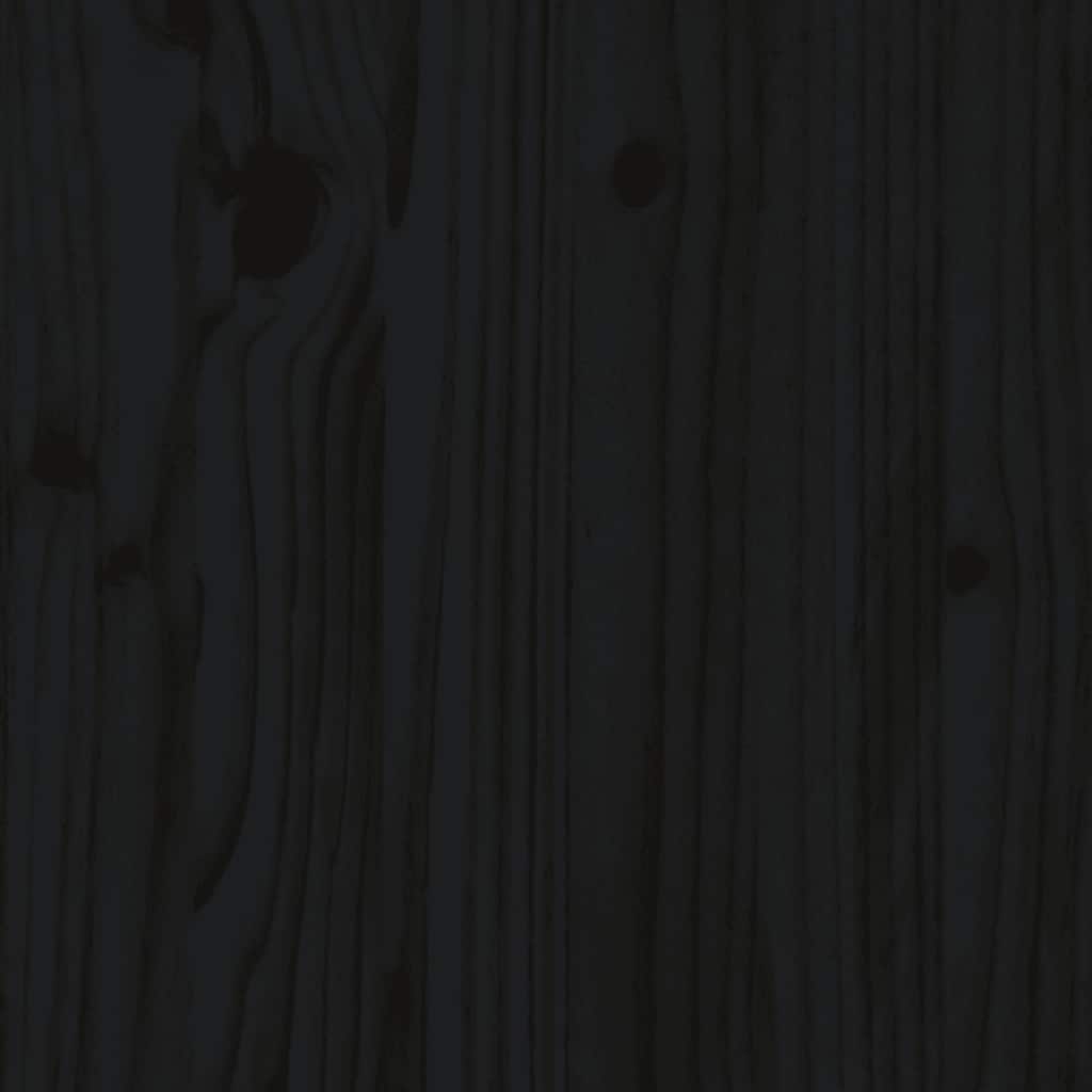 Cuccia per Cani Nera 65,5x50,5x70 cm in Legno Massello di Pino 822376