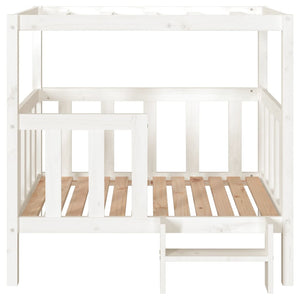 Cuccia per Cani Bianca 105,5x83,5x100 cm Legno Massello di Pino 822388