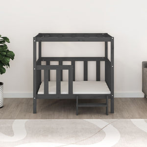 Cuccia per cani comodo divano 105,5 x 83,5 x 100 cm legno massello di pino grigio 02_0042646