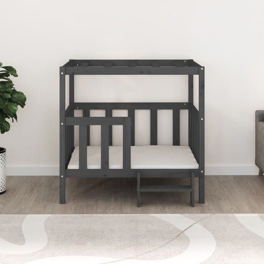 Cuccia per cani comodo divano 105,5 x 83,5 x 100 cm legno massello di pino grigio 02_0042646