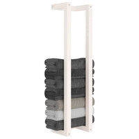 Portasciugamani Bianco 23x18x90 cm in Legno Massello di Pino cod mxl 46085