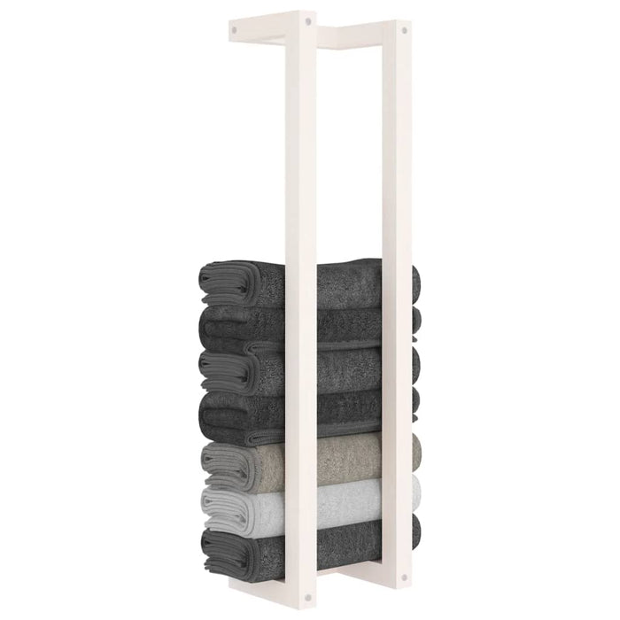 Portasciugamani Bianco 23x18x90 cm in Legno Massello di Pino cod mxl 46085