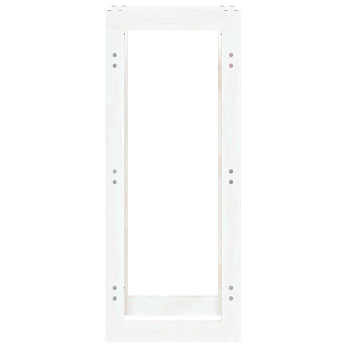 Portalegna Bianco 41x25x100 cm in Legno Massello di Pino cod mxl 66440