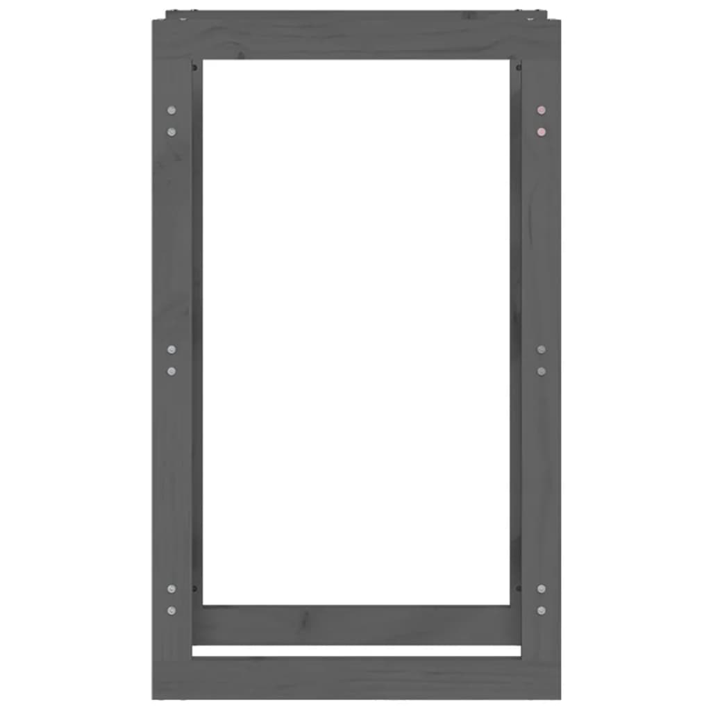 Portalegna da ardere porta legna organizer portaoggetti 60 x 25 x 100 cm legno di pino grigio 02_0045127