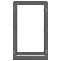 Portalegna Grigio 60x25x100 cm in Legno Massello di Pino 822414