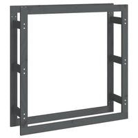 Portalegna-Scaffale per Legna Grigio 100x25x100 cm in Legno Massello di Pino