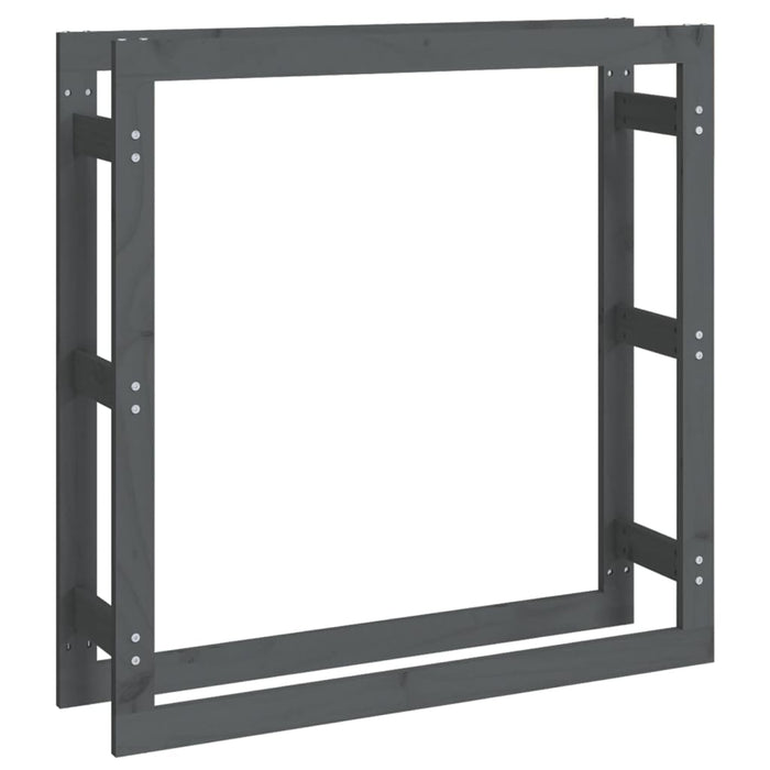 Portalegna-Scaffale per Legna Grigio 100x25x100 cm in Legno Massello di Pino