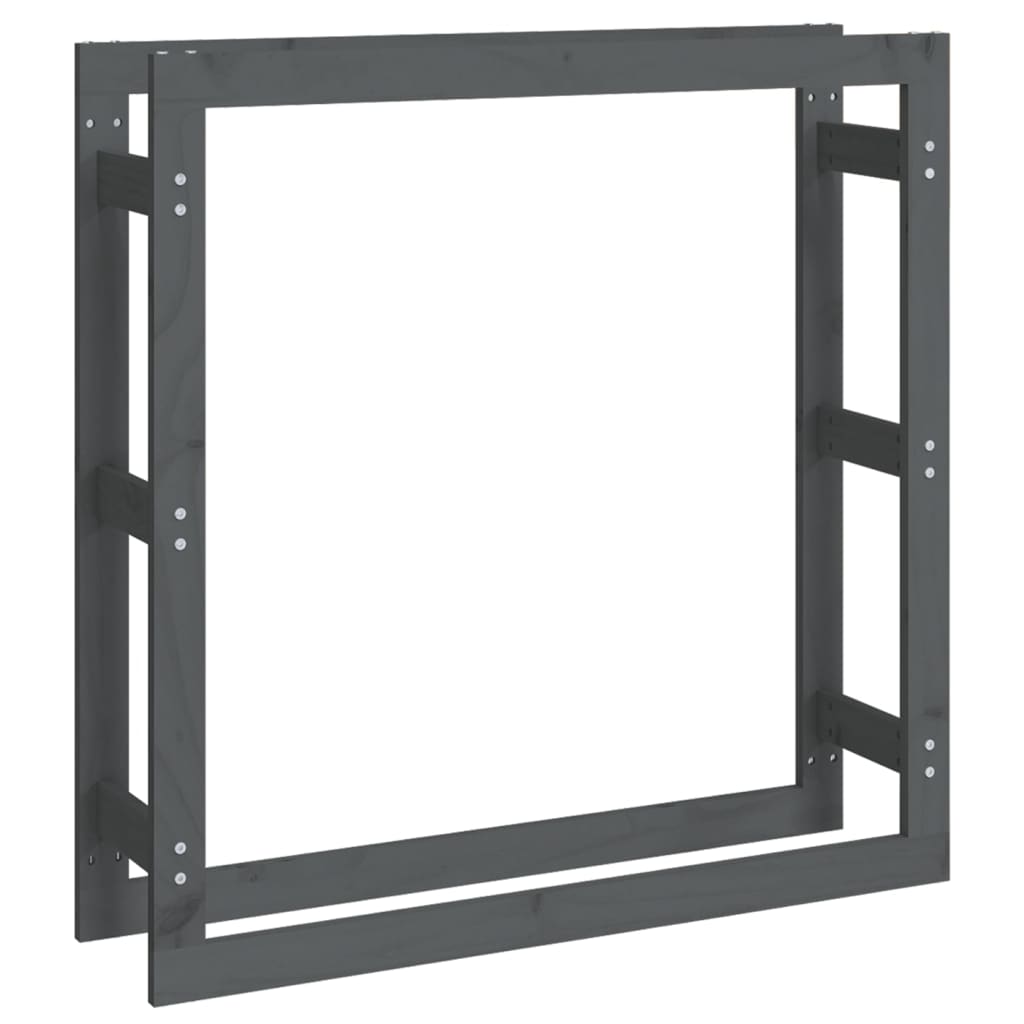 Portalegna da ardere porta legna organizer portaoggetti 100 x 25 x 100 cm legno di pino grigio 02_0045100