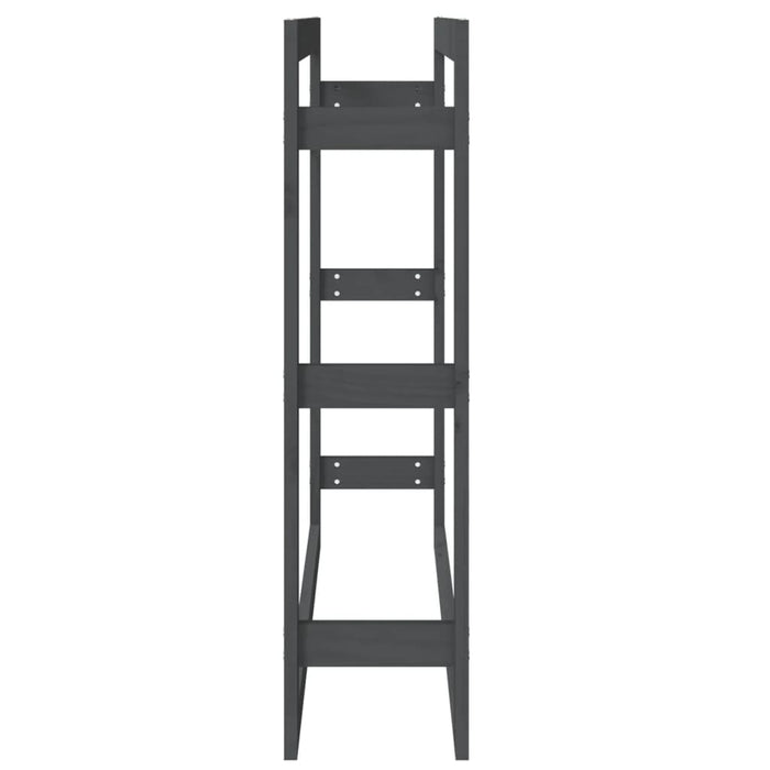 Portalegna Grigio 100x25x100 cm in Legno Massello di Pino cod mxl 64496