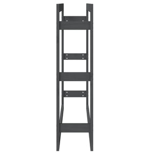 Portalegna da ardere porta legna organizer portaoggetti 100 x 25 x 100 cm legno di pino grigio 02_0045100