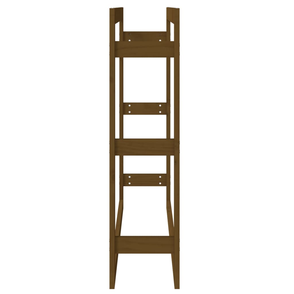 Portalegna-Scaffale per Legna Marrone Ambra 100x25x100cm Legno Massello di Pino