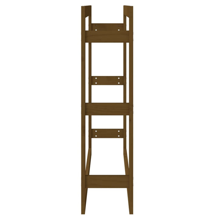 Portalegna-Scaffale per Legna Marrone Ambra 100x25x100cm Legno Massello di Pino