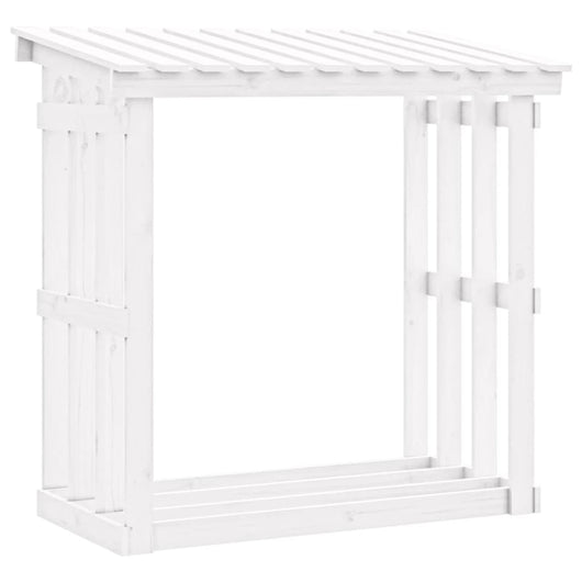 Portalegna Bianco 108x64,5x109 cm in Legno Massello di Pino 822428