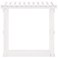 Portalegna-Scaffale per Legna Bianco 108x64,5x109 cm in Legno Massello di Pino