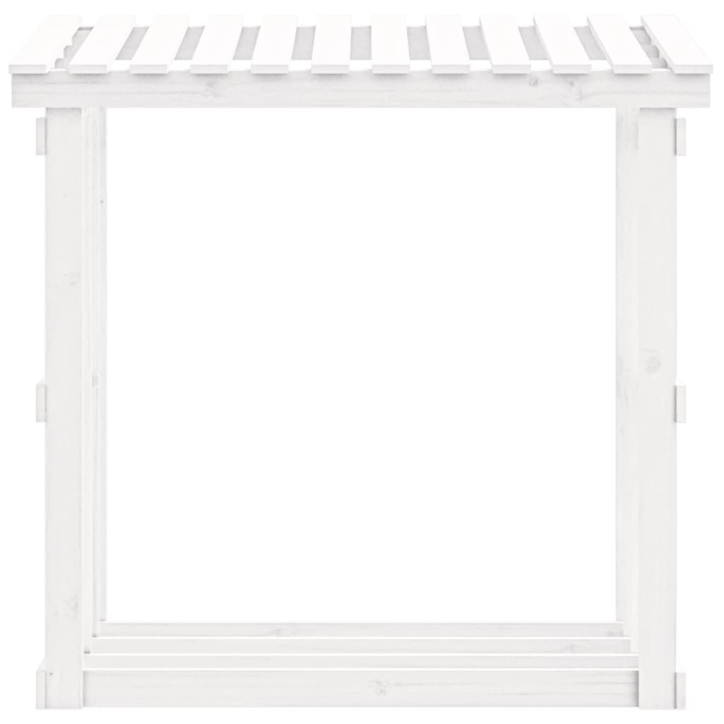 Portalegna Bianco 108x64,5x109 cm in Legno Massello di Pino cod mxl 62439