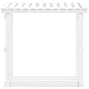 Portalegna Bianco 108x64,5x109 cm in Legno Massello di Pino cod mxl 62439