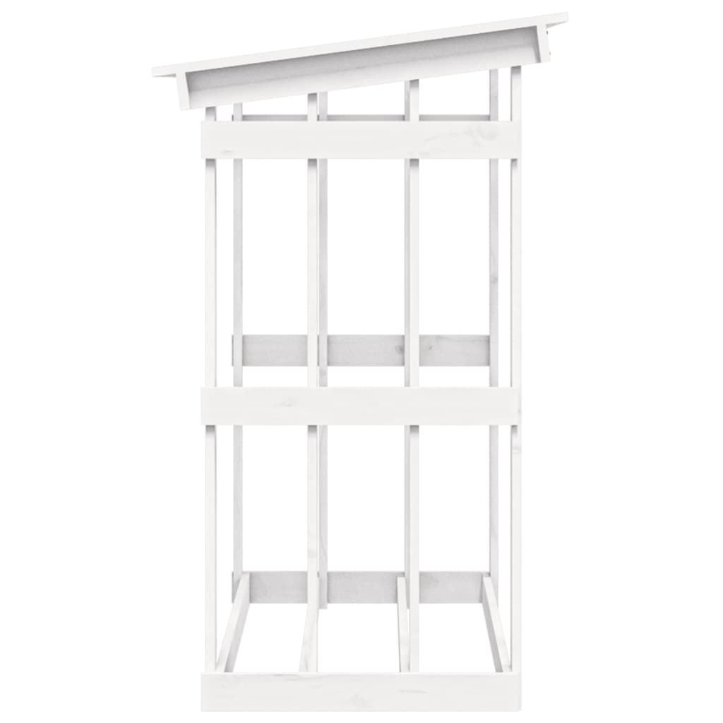 Portalegna Bianco 108x64,5x109 cm in Legno Massello di Pino 822428