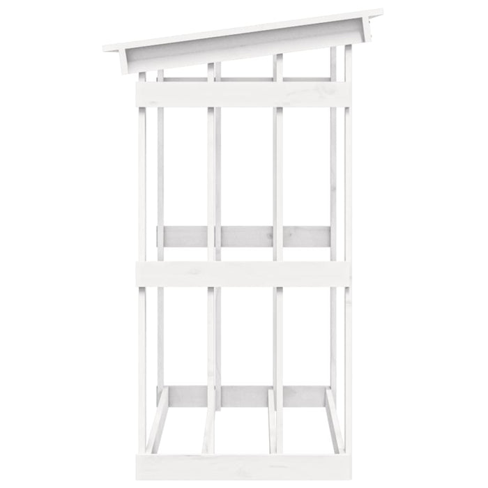 Portalegna Bianco 108x64,5x109 cm in Legno Massello di Pino 822428