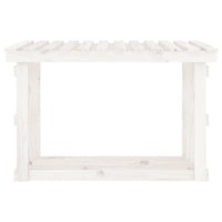 Portalegna-Scaffale per Legna Bianco 108x64,5x77 cm in Legno Massello di Pino