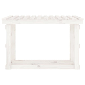Portalegna-Scaffale per Legna Bianco 108x64,5x77 cm in Legno Massello di Pino