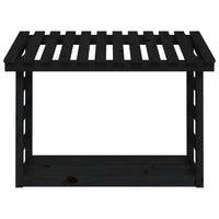 Portalegna Nero 108x64,5x78 cm in Legno Massello di Pino 822446