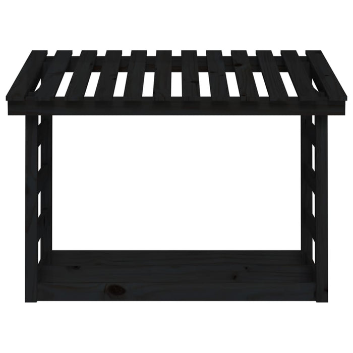 Portalegna Nero 108x64,5x78 cm in Legno Massello di Pino 822446