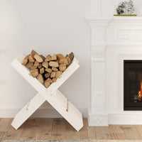 Portaceppi Bianco 47x39,5x48 cm in Legno Massello di Pino 822448