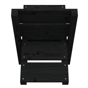 Portaceppi Nero 47x39,5x48 cm in Legno Massello di Pino 822451