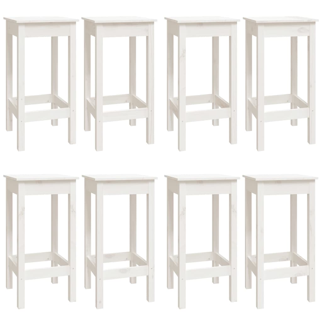 Set da Bar 9 pz Bianco in Legno Massello di Pino 3124718