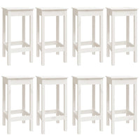 Set da Bar 9 pz Bianco in Legno Massello di Pino 3124718