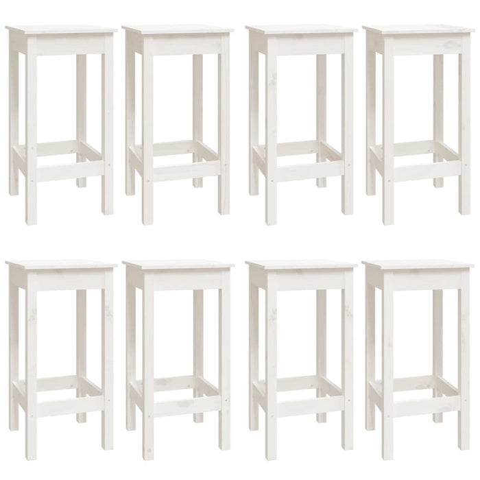 Set da Bar 9 pz Bianco in Legno Massello di Pino 3124718