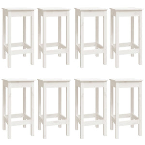Set da Bar 9 pz Bianco in Legno Massello di Pino 3124718