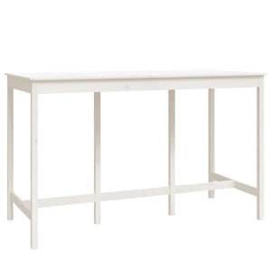 Set da Bar 9 pz Bianco in Legno Massello di Pino 3124718