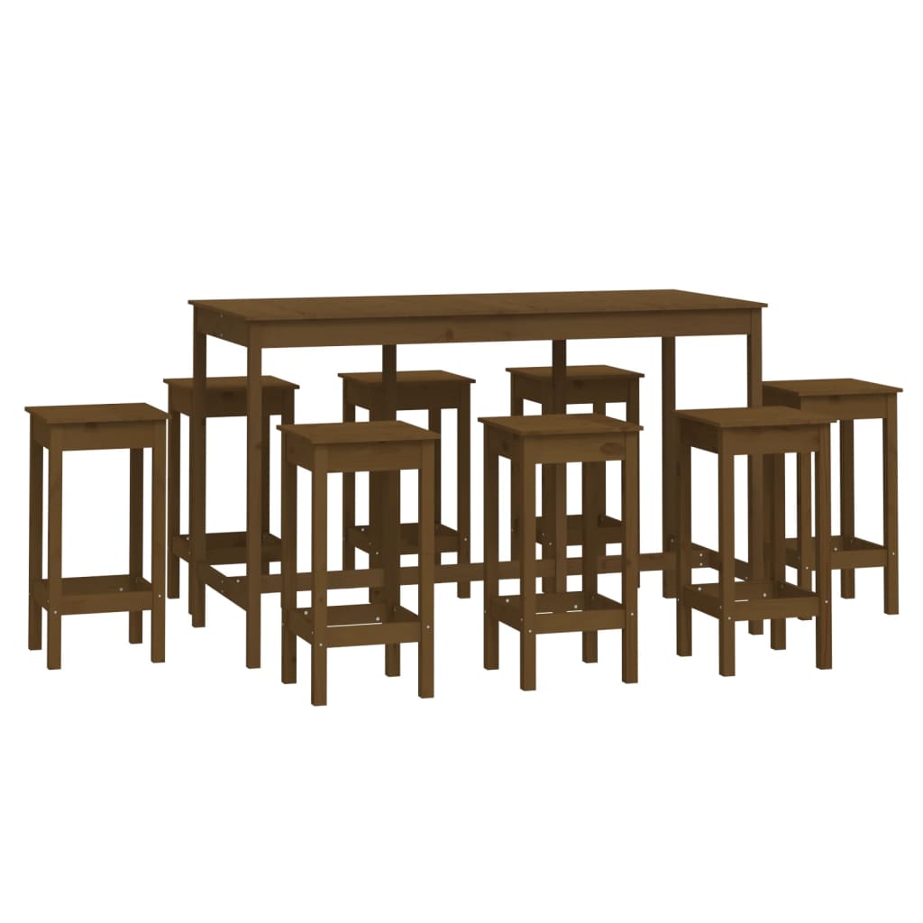 Set da Bar 9 pz ambra in Legno Massello di Pino 3124720