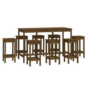 Set da Bar 9 pz ambra in Legno Massello di Pino 3124720