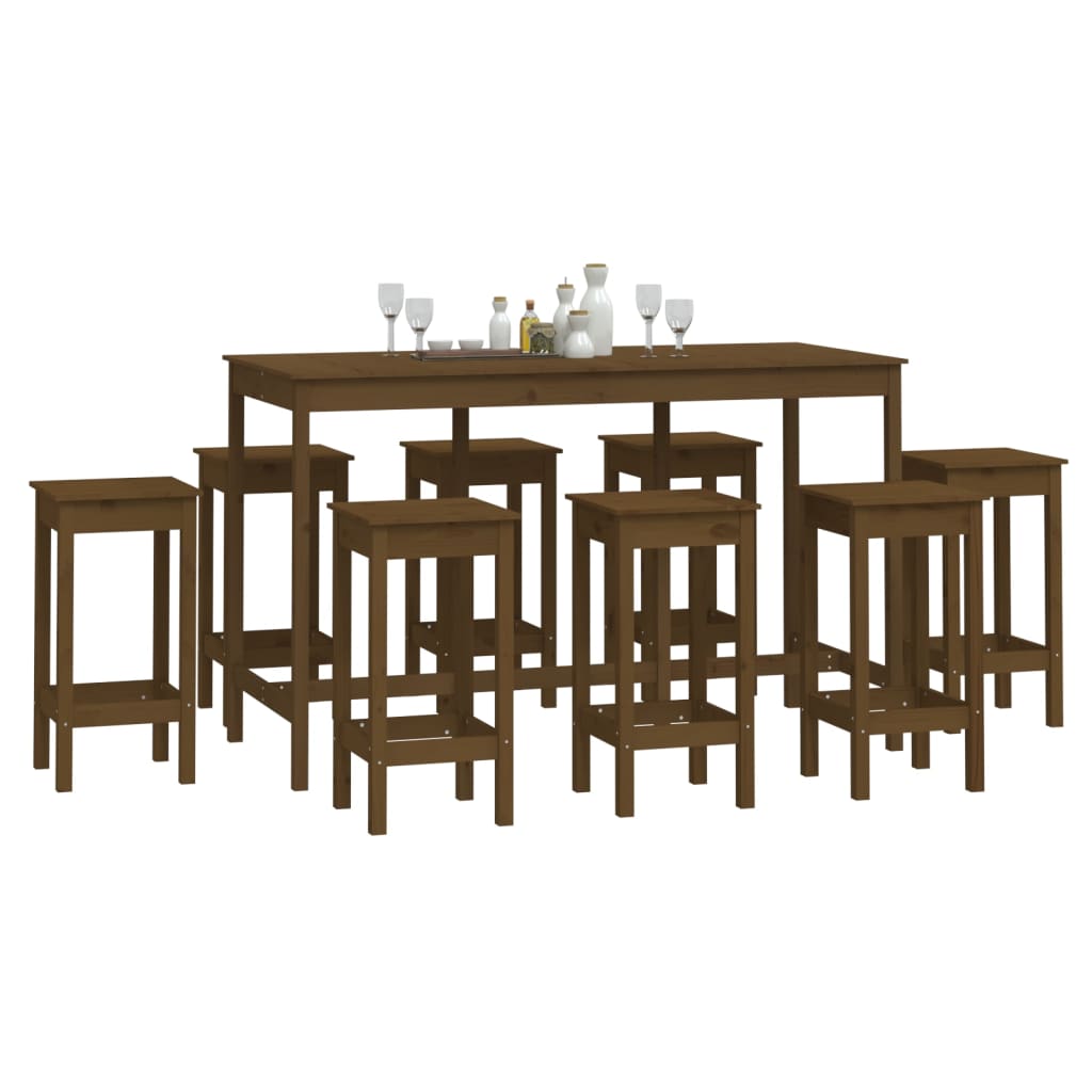 Set da Bar 9 pz ambra in Legno Massello di Pino 3124720