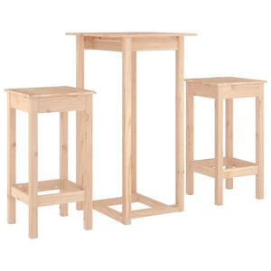 Set da Bar 3 pz in Legno Massello di Pino 3124727